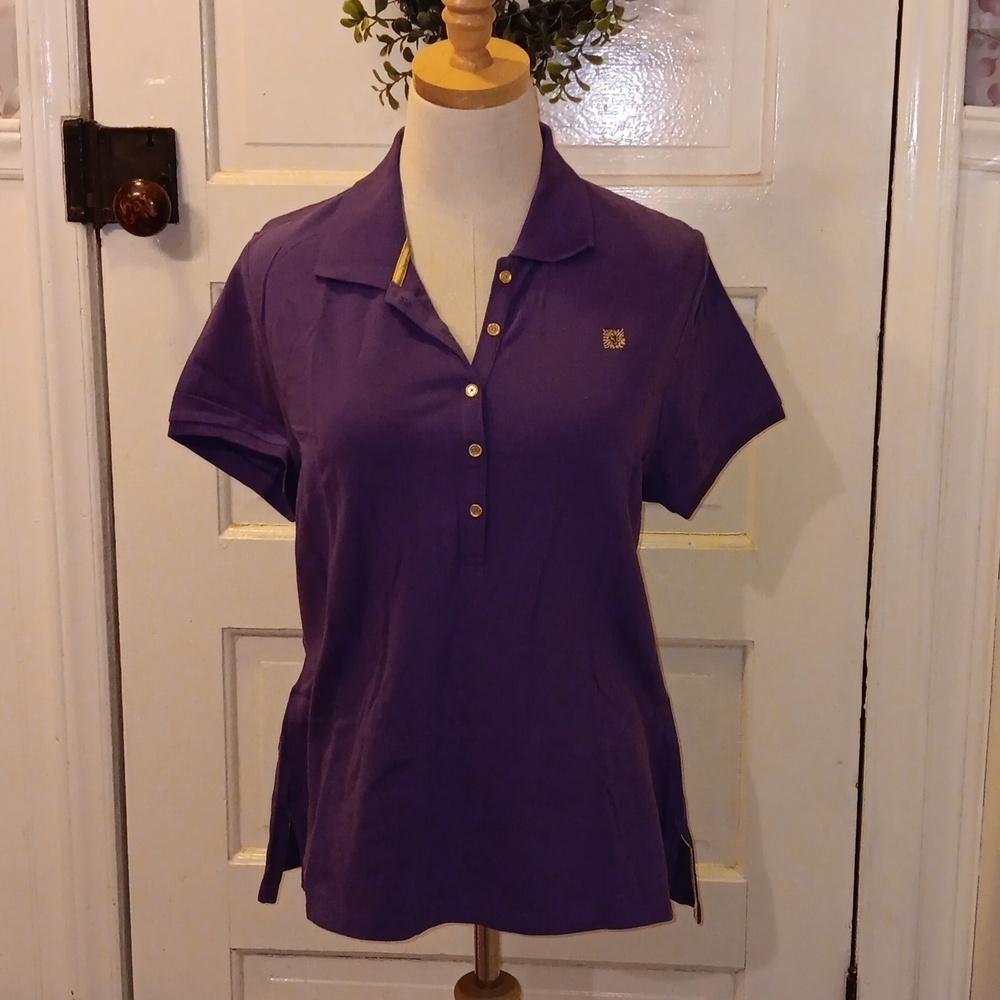 Anne Klein large purple polo shirt